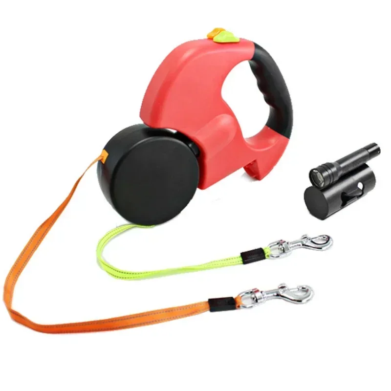 Dual Retractable Dog Leash with Light & Bag Holder - Image 3
